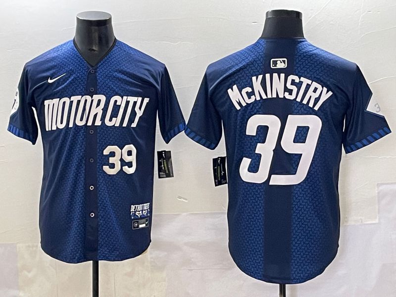 Men 2025 Detroit Tigers #39 Mckinstry Blue City Edition Nike MLB Jersey style 3